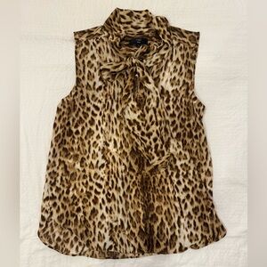 J Crew Leopard Print Sleeveless Blouse